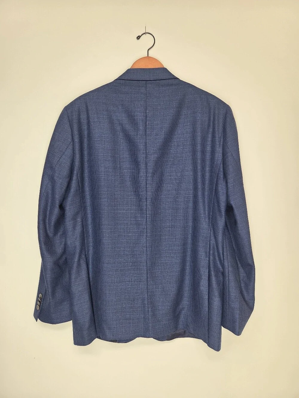 Jack Victor Elite 44R Blue Textured Blazer REDA Super 110's Wool Canada